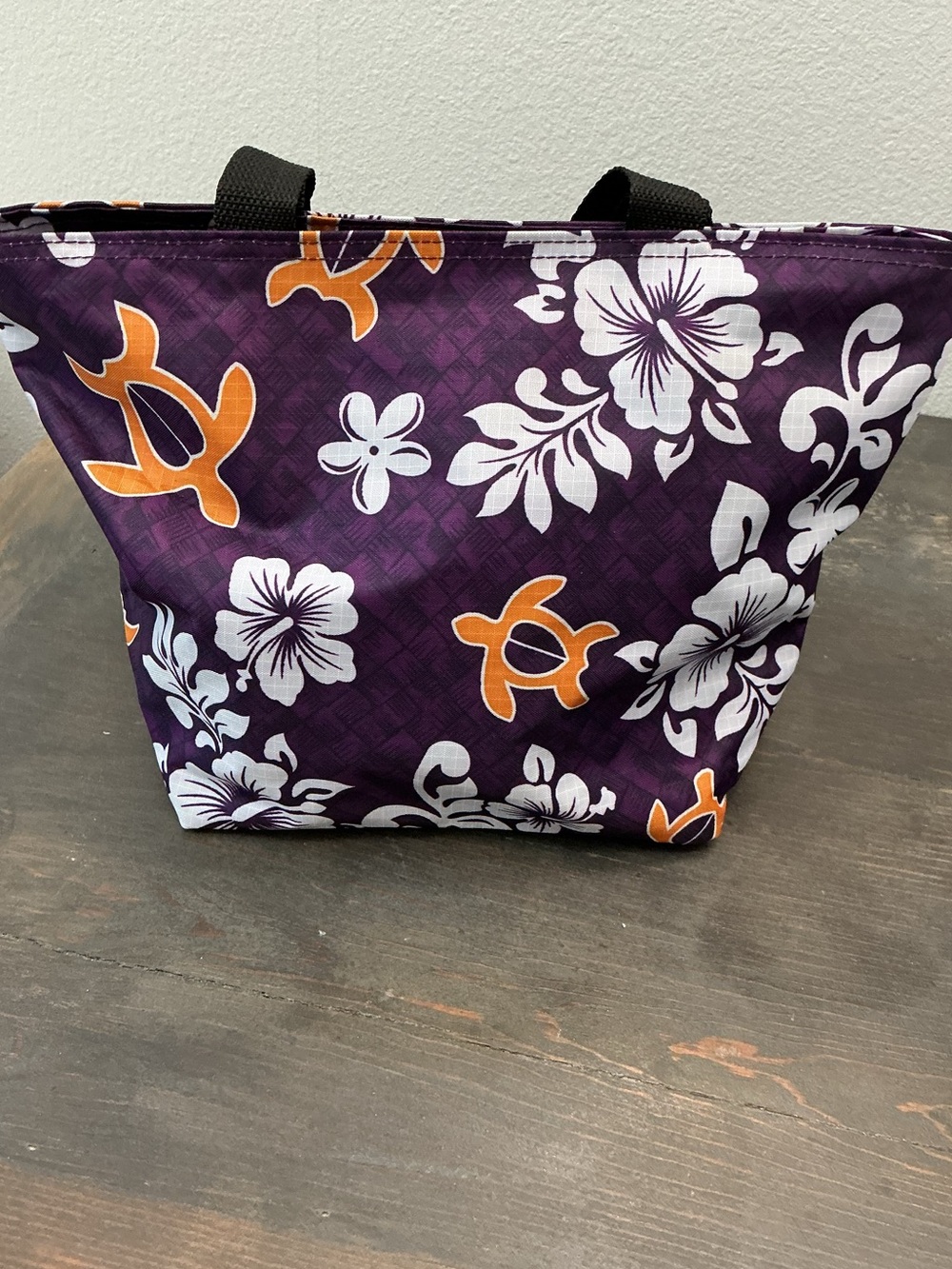 NWOT Hawaii Spirit J.Y. Trading Co Purple Honu Lauhala Single Zipper Tote - Picture 2 of 10